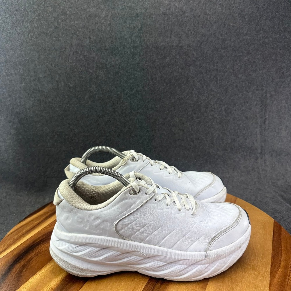 Hoka One One Bondi SR Women's Size 8 White Slip Resistant Sneakers 1110521 WHT